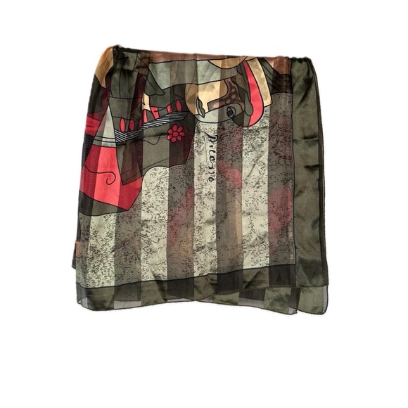 One of a Kind Vintage Silk Picasso headscarf - Picture 5 of 5